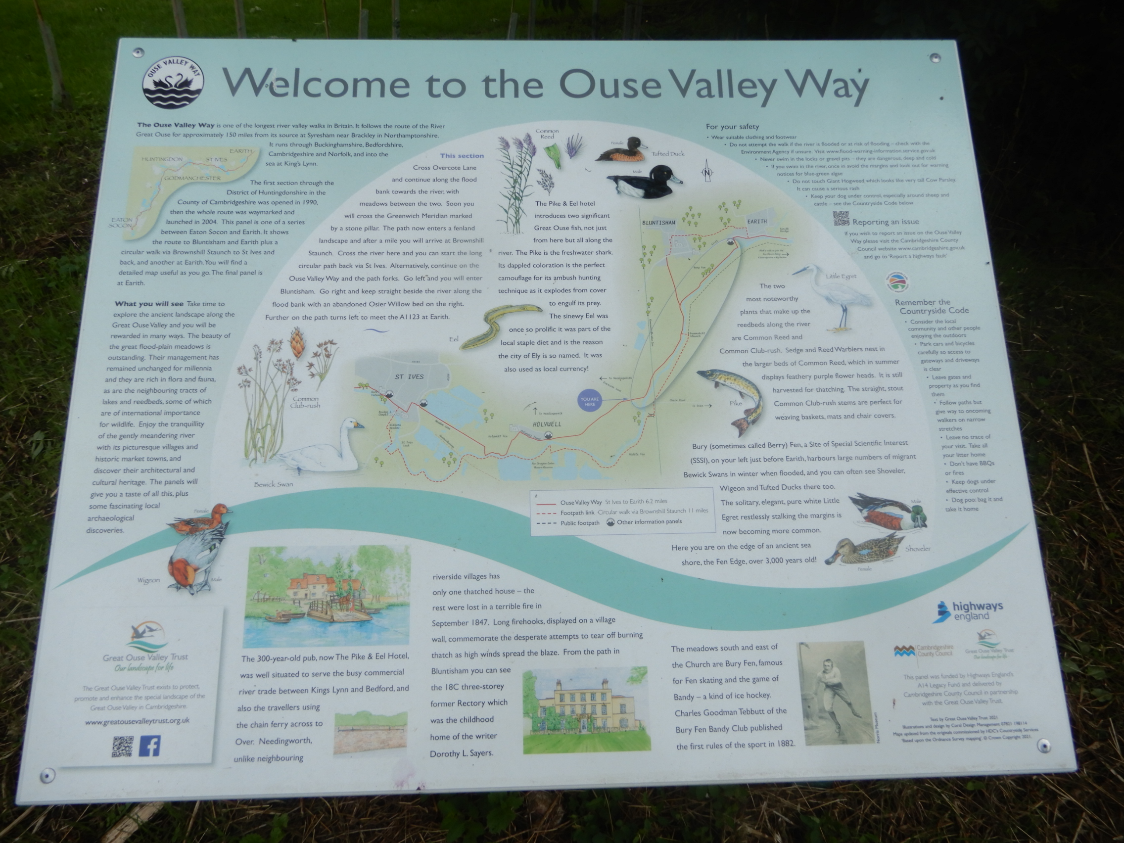 Ouse Valley Way board at Needingworth
